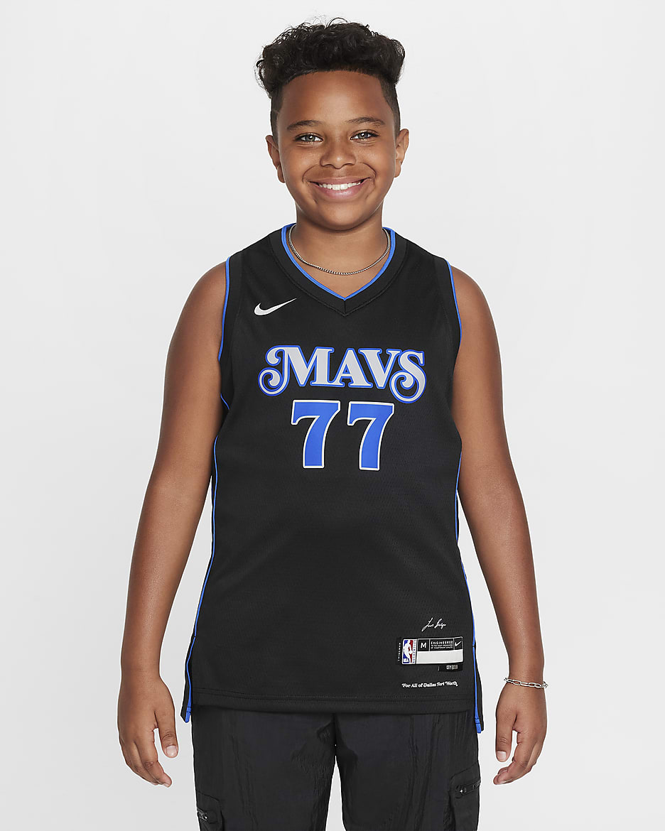 Luka Don i Dallas Mavericks 2023 24 City Edition Older Kids Nike Dri FIT NBA Swingman Jersey. Nike FI